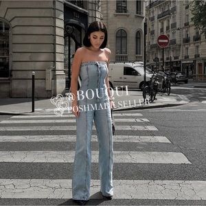 BLOGGERS FAV ZARA STRAPLESS DENIM JUMPSUIT